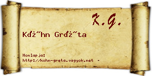 Kóhn Gréta névjegykártya